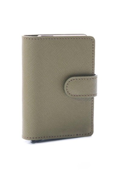 CC14 | Porte-cartes crédit RFID SAFE cuir khaki