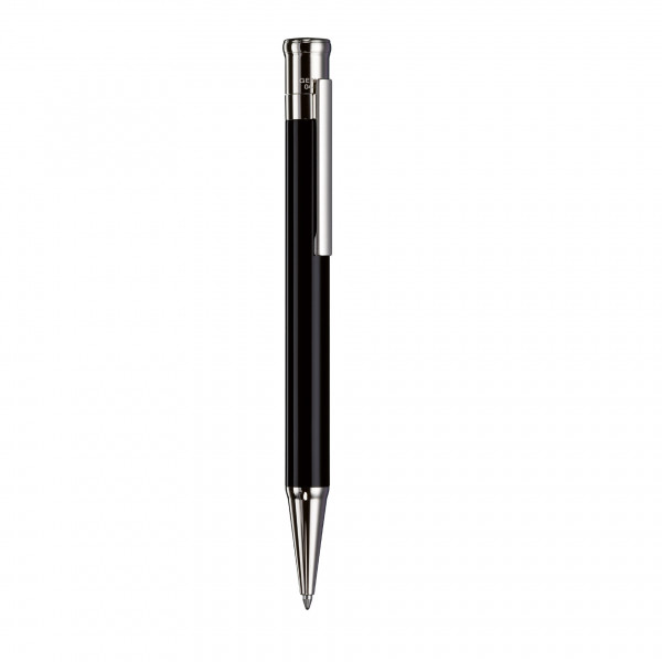 DESIGN 04 | Ballpoint-pen BLACK-lacquered, platinum finish
