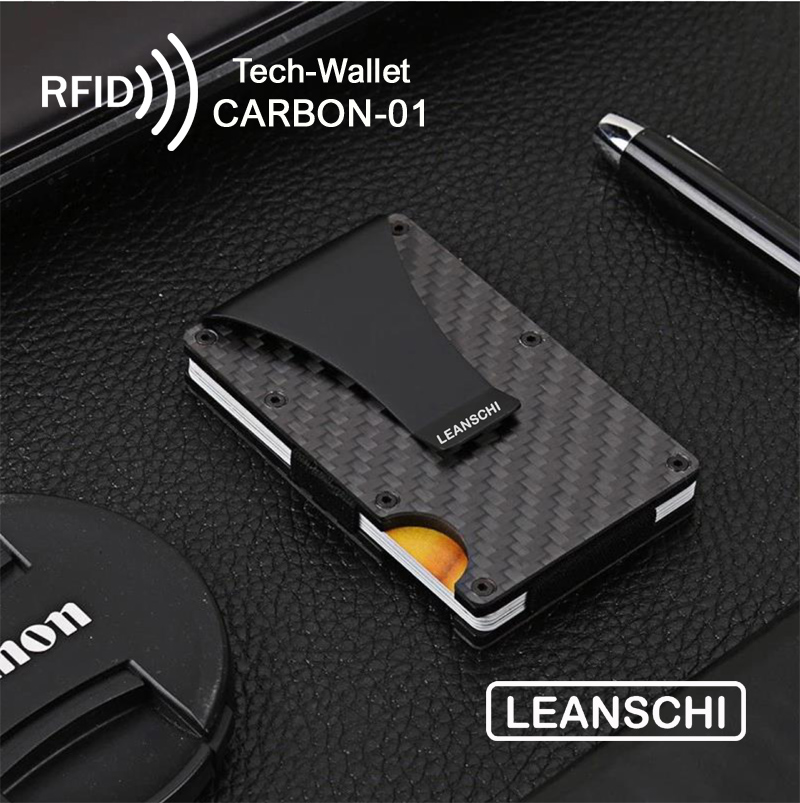 Tech-wallet, a modern credit-cards holder in carbon, RFID safe | Smart ...